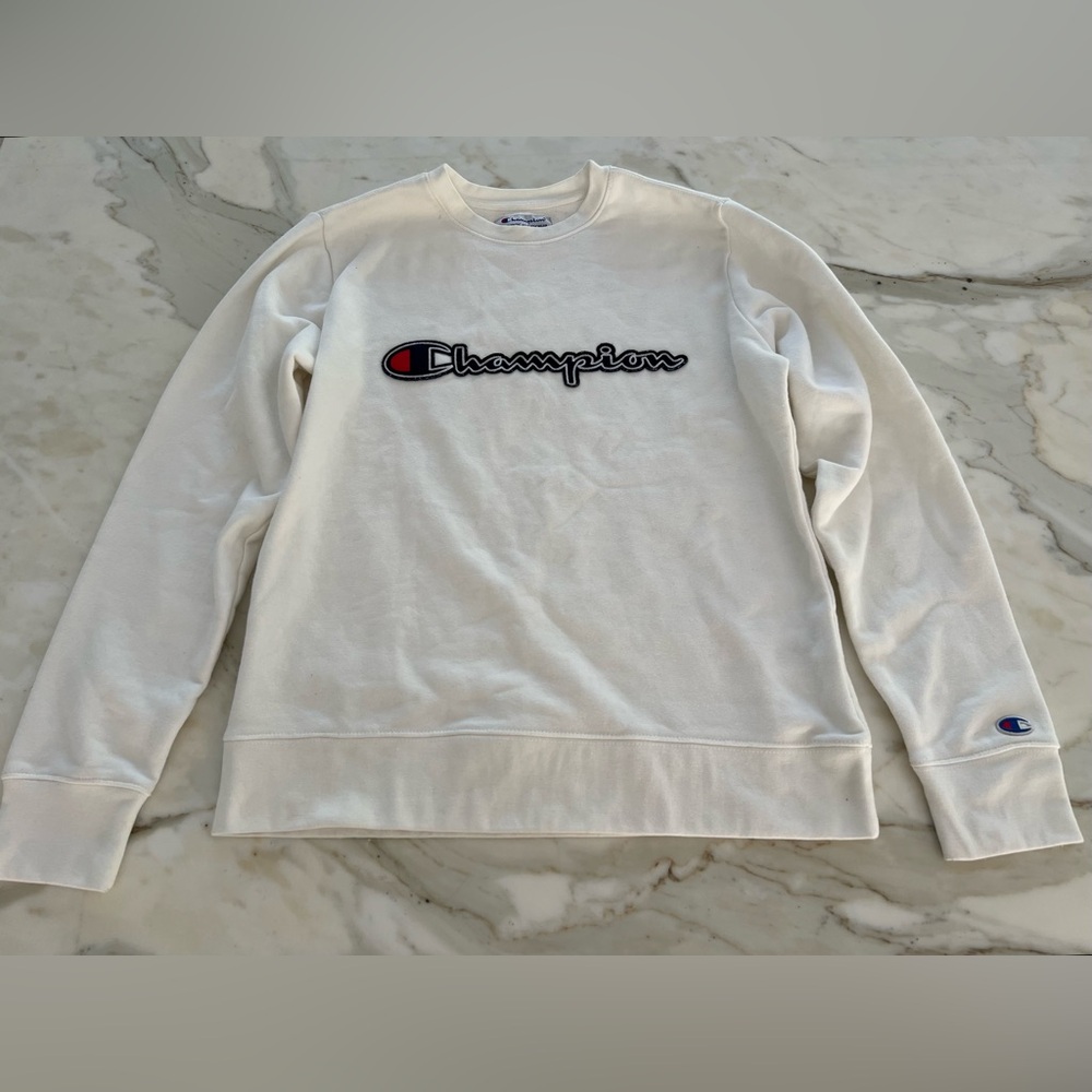 CHAMPION WHITE COTTON POLYESTER SWEATSHIRT SIZE S - Picture 2 of 14